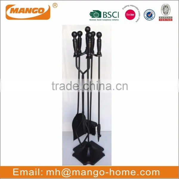 Antique Bronze 5pcs Cast Iron Fireplace Tool photo-3