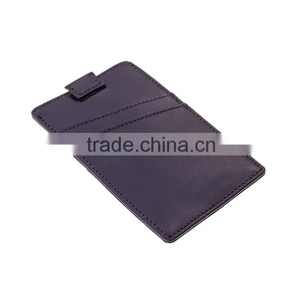 New Design Full Grain Leather Slim Pull Tab Leather Credit Card Holder With RFID Blocking photo-5