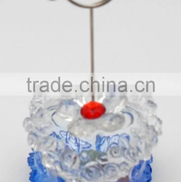 New Design Acrylic LED Lighting Heart Gift Box Card Holders for Desk Decor photo-4