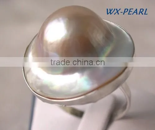 Fashion Elegant Jewelry Silver Pearl Ring photo-2