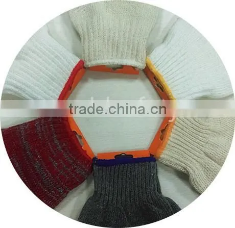 DDSAFETY 2017 Luvas De Algodao 7 Gauge Red And White Mixed Cotton String Knitted Safety Gloves photo-3