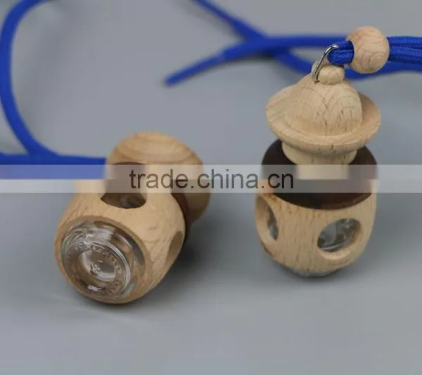 5ml Car Room Hanging Perfume Essential Oil Air Freshener Auto Glass Wood Bottle,Temple Shape Car Perfume Bottle