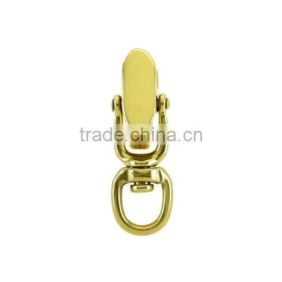 Solid Brass Swivel Eye Snap Hook With Clip, 5/8" Solid Brass Hook photo-2