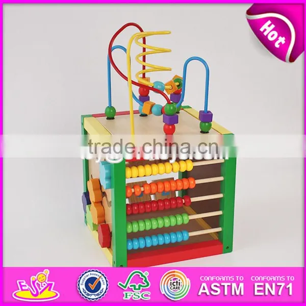 Best Educational Bead Maze Toys Mini Wooden Kids Activity Cube W11B142 photo-5