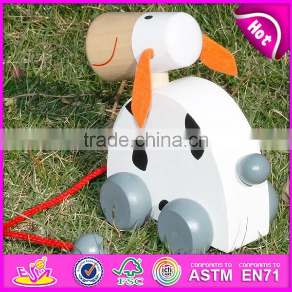 New Kid Cute Wooden Dog Pull Line Toy,Animal Design Wooden Pull Toy for Kids,Wooden Pull and Push Toy for Children W05B095 photo-3