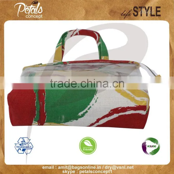 See Through PVC / PP Laminated Jute Bag With Pouch photo-4
