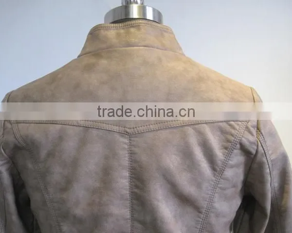 Pu Leather Jacket Design Ladies pu Leather Material photo-4