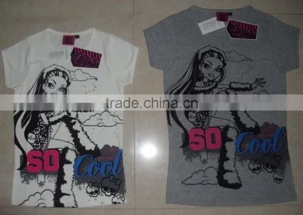 Children T-shirt, Girls Combed Cotton Soft Hand Feel Cute Printed T-shirt photo-2