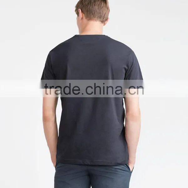 China Cheap Factory Black Cotton Men t Shirt Wholesale With Pocket photo-2