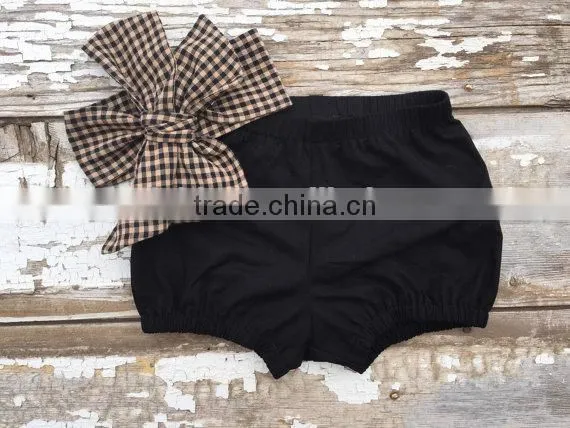 Zebra Stripe Headband With Plain Black Cotton Bloomer Set New Born Baby Clothes photo-2