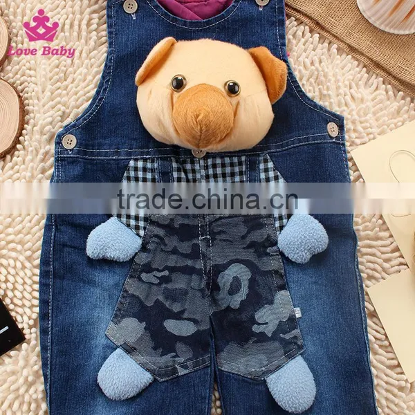 New Design Baby Jeans Cute Overalls Children Denim Overalls Baby Fashion Strap Jeans photo-2