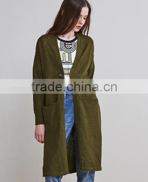 Ladies Stylish Open Front Wool Thin Plain Cardigan Sweater With High Quality photo-2