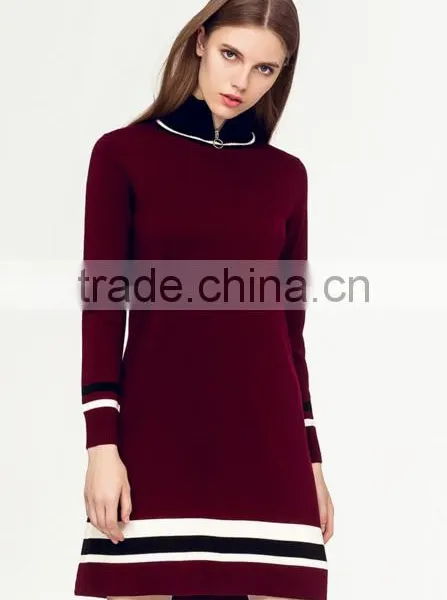 Most Popular Items Long Sleeve Zipper Sweater Women Dress 2017 for Lady photo-2