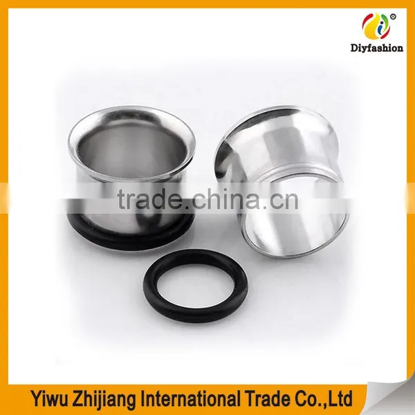 Mix-Color Gauges Set Stainless Steel Single Flared Ear Flesh Tunnels Plugs Stretcher Jewelry photo-4