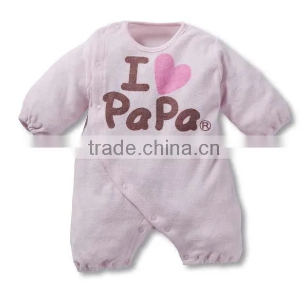 Sweet Heart Cartoon Letter Long Sleeve Flat Angle Baby Romper photo-5