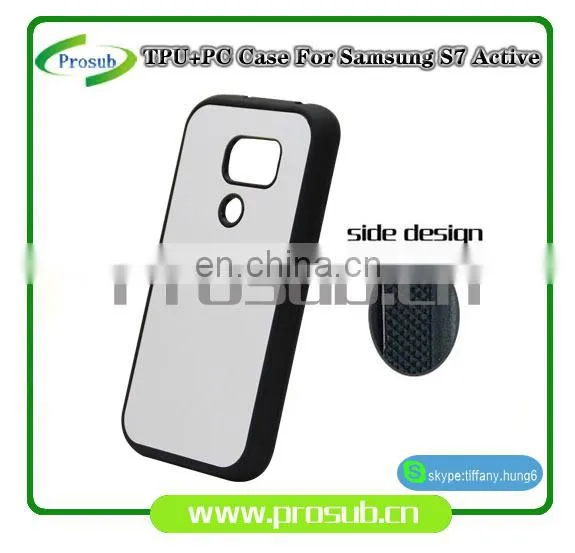 2d Sublimation Heat Transfer PC +TPU Silicon Blank Cell Phone Case With Metal Sheet for Prosub-Samsung S7 Active photo-3
