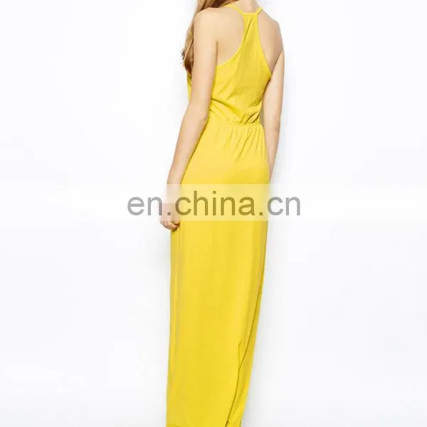 CHEFON Only Jersey Yellow Maxi Dress photo-3