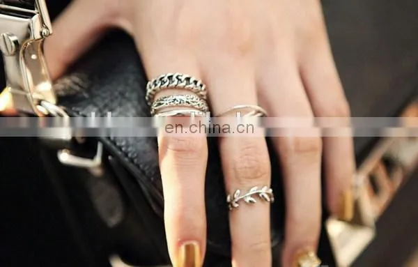 Knuckle Sets Finger Ring Open Olive Branch Ring Circle Sets Ring Set Jewellery photo-3