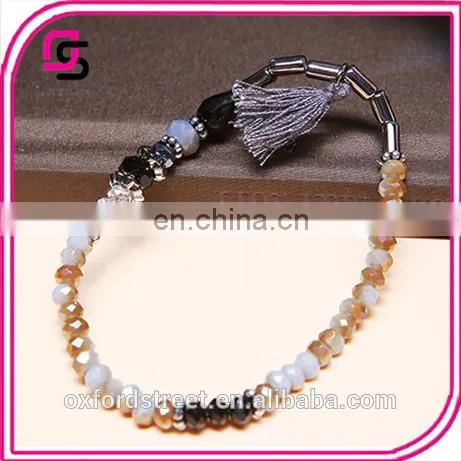European Style Simple Macrame Environmental Glass Bean Bracelet photo-2