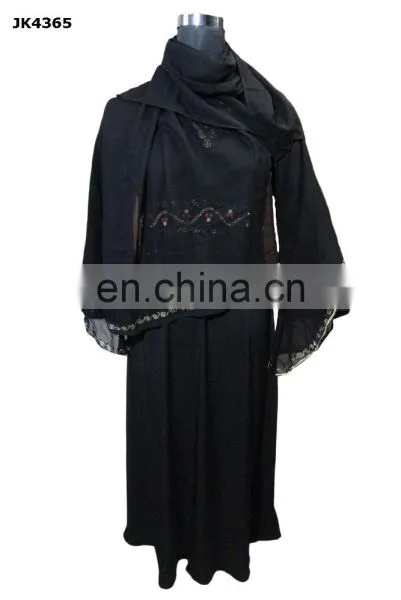Ladies Islamic Wear US Fashion Abaya / Lycra Stretchable Embroidery Burkha Collection 2017 / Daily Wear Burkha 2017(dubai Abaya) photo-3