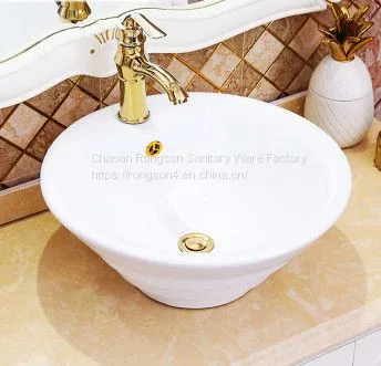 Bathroom Ceramic Modern Popular Used Round Shape Single Hole Table Top Art Wash Sink photo-3