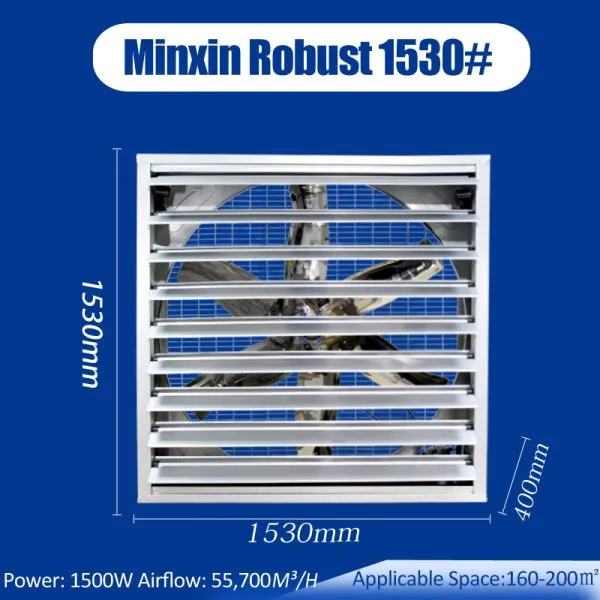 1530mm 60'' 32800CFM Warehouse Ventilation Anti Dust Large Industrial Louvered Wall Exhaust Fan photo-4
