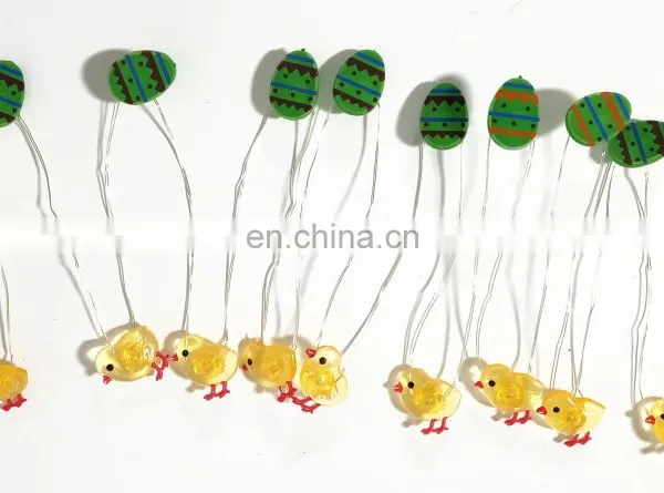 2020 New 10L Led Harvest Festival Wood Easter Eggs and Chick Copper Wire Light for Home Decoration Bedroom Wall photo-3