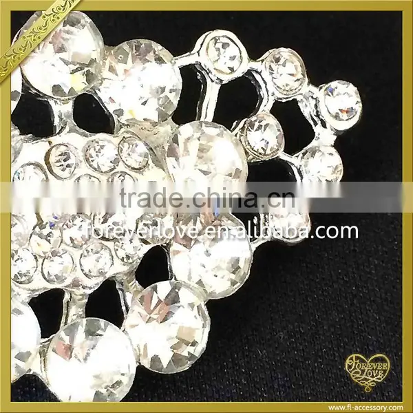 Latest Brooch Design Fashion Elegant Metal Alloy Rhinestone Brooch FB-030 photo-3