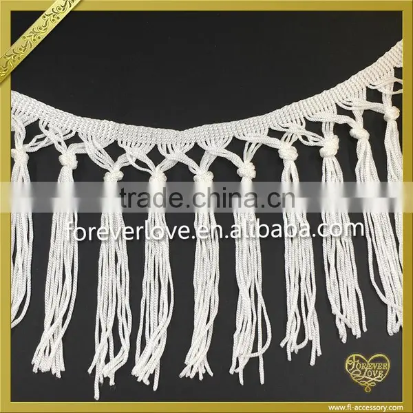 Wholesale White Long Tassels Handmade Fringe Trim for Bag FT-006 photo-4