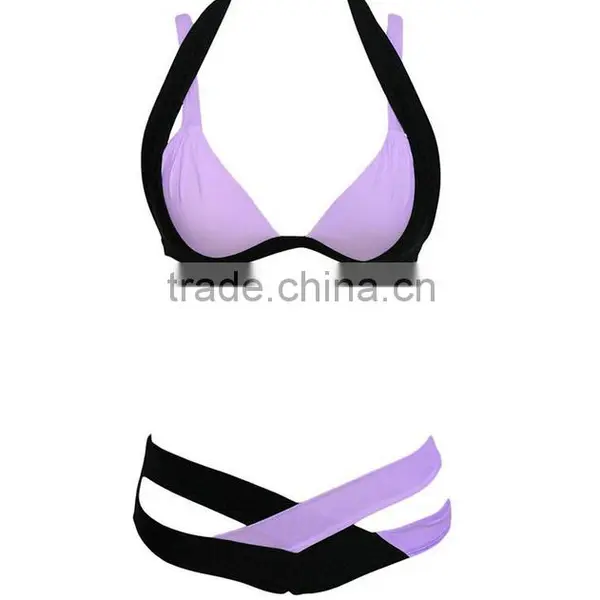 2016 New Design Girl Sexy European Style Bikinis Black and White Women's Bikini Style Free Samples photo-5