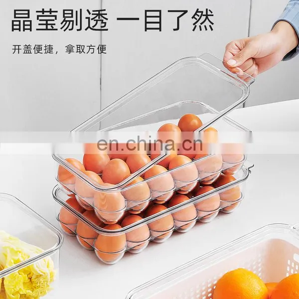 Airtight Fridge Storage Organizer Basket With Lid Drawer Fridge Storage Rack Set Boxes Clear Containers Bins Bpa Free photo-4