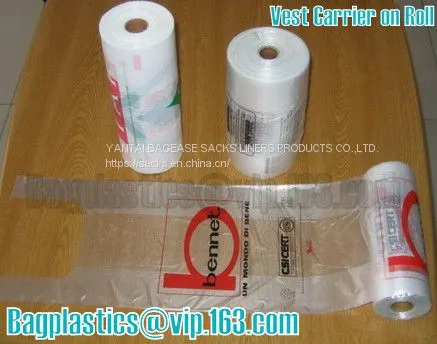 100% Biodegradable And Compostable T-Shirt Bags/Vest Carrier PE Plastic Bag, Vest Carrier Plastic T-Shirt Shopping Bag photo-2