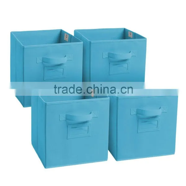 Fashion Red Colour Foldable Fabric Storage Box, Folding Basket Set of 4 photo-4