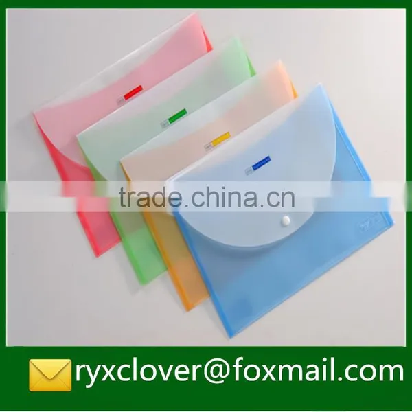 High Quality A4 Clear Plastic Colorful Envelope Document Bag photo-2