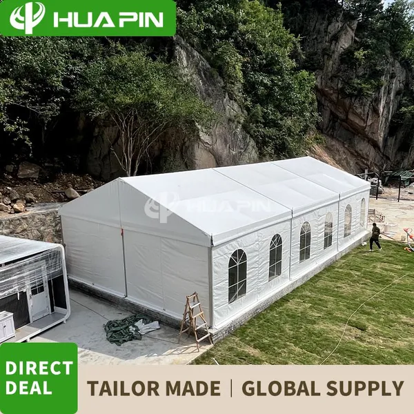 Guangzhou 10x20m 200 People Outdoor Lawn Marquee Wedding Pegs and Chairs Quick Installation Assembly Alumina Alloy Event Tent photo-4
