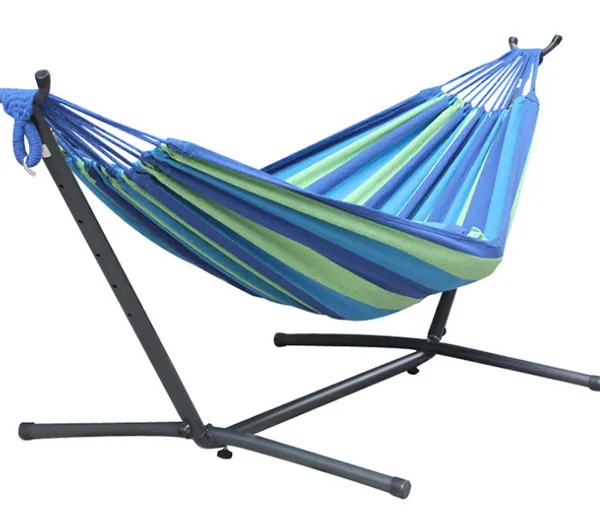 Outdoor Hanging Chair Hammock Adjustable Rope Steel Frame With Powder Coated Canvas and Cotton Fabric For Park Bedroom Use