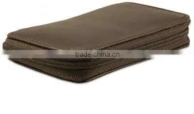 Genuine Cowhide Leather Zipper Key Case With Hooks photo-2