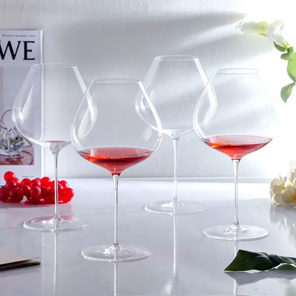 Wholesale Wine Glassware Set Decorative Clear Goblet Wine Glasses for Wedding Party Home Bar