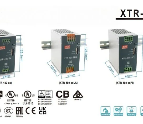 XTR-480 Meaneell 320‑600Vac Three‑phase Wide‑range Input