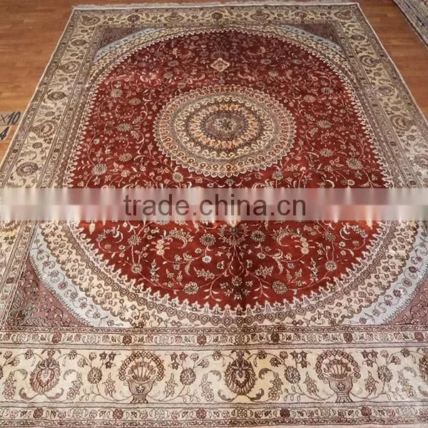 8x10 Foot Hand Knotted Turkish Tribal Cashmere Silk Carpet photo-3