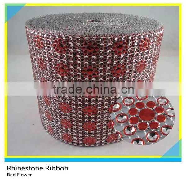 Sew On Rhinestone Trimming Decorative Flower Diamond Mesh 10 Yards 24 Row Rolls photo-2