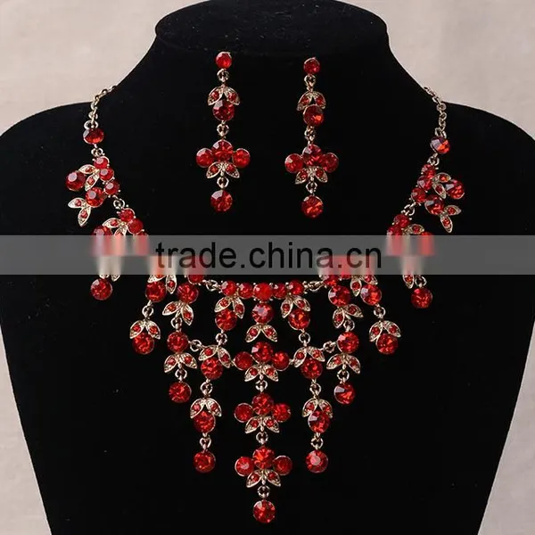 National Wind Jewelry Design Vintage Crystal Tassel Jewelry Set photo-2