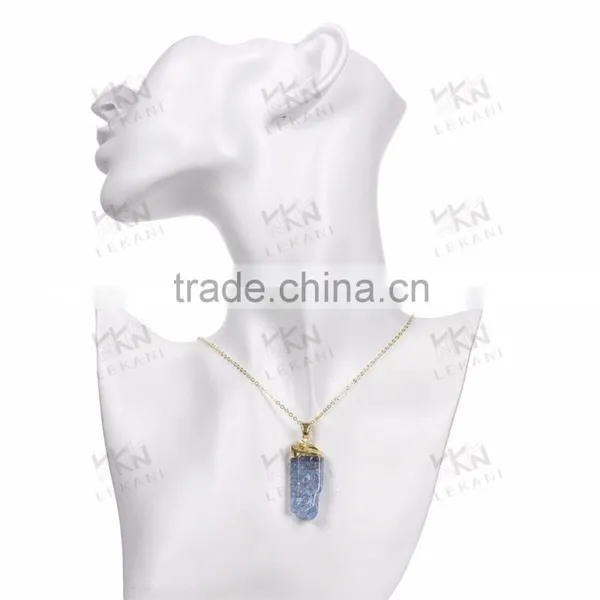 Nice Irregular Shaped Blue Stone Necklace, Natural Stone Statement Necklace photo-6