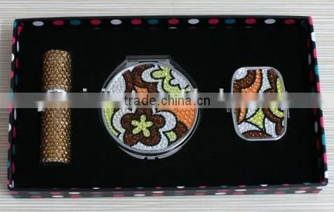 Costomized Rhinestone Mirror Bling Holiday Pill Box Crystal Perfume Bottle photo-2