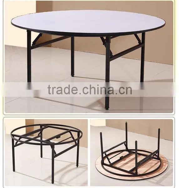 Plywood Round White Restaurant Buffet Table photo-3