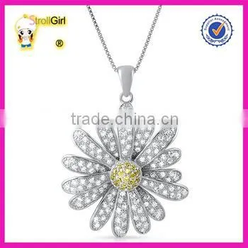 2015 China Wholesale Daisy Jewelry 925 Sterling Silver Pendant Necklace