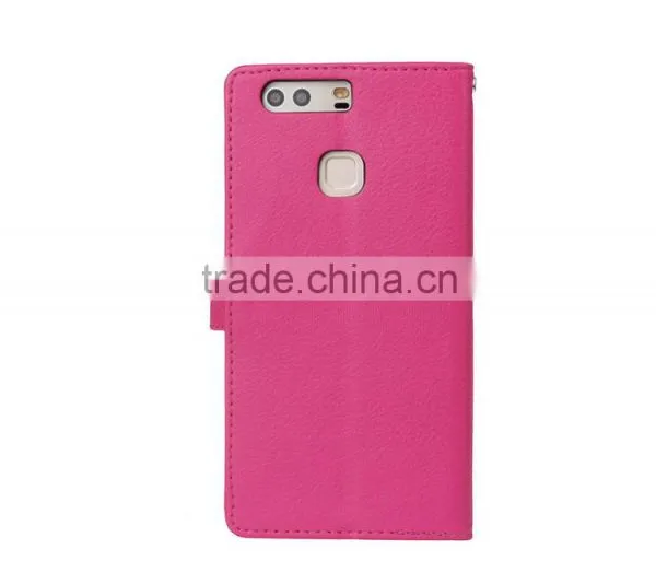 Original With Card Slot MMT Litchi Grain Wallet Leather Flip Case for Huawei P9 Plus Photo Frame Holder Leather PU Case photo-4