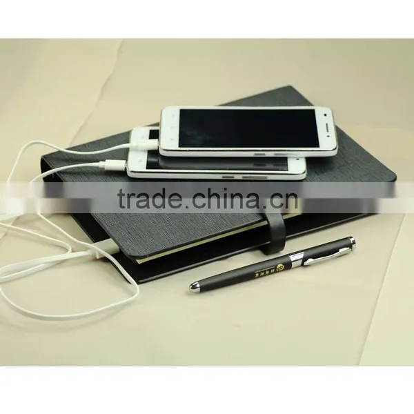 2016 Fashion Design Office Ring Binder Leather Notebook With Powerbank and Usb Disk Quality Choice photo-3