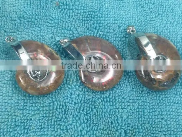 Wholesale Charm Fossilized Ammolite Diamond Pendant for Accessories photo-2