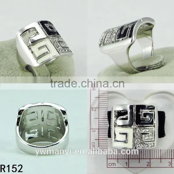 2016 Fashion Colorful Silver Alloy Four G Unique Ring Silver Jewelry R0152 photo-2
